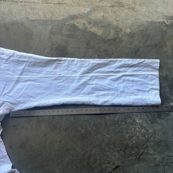 Banana Republic Martin Fit Dress Pants Womens 14 White Mid Rise Straight Trouser - Picture 13 of 14